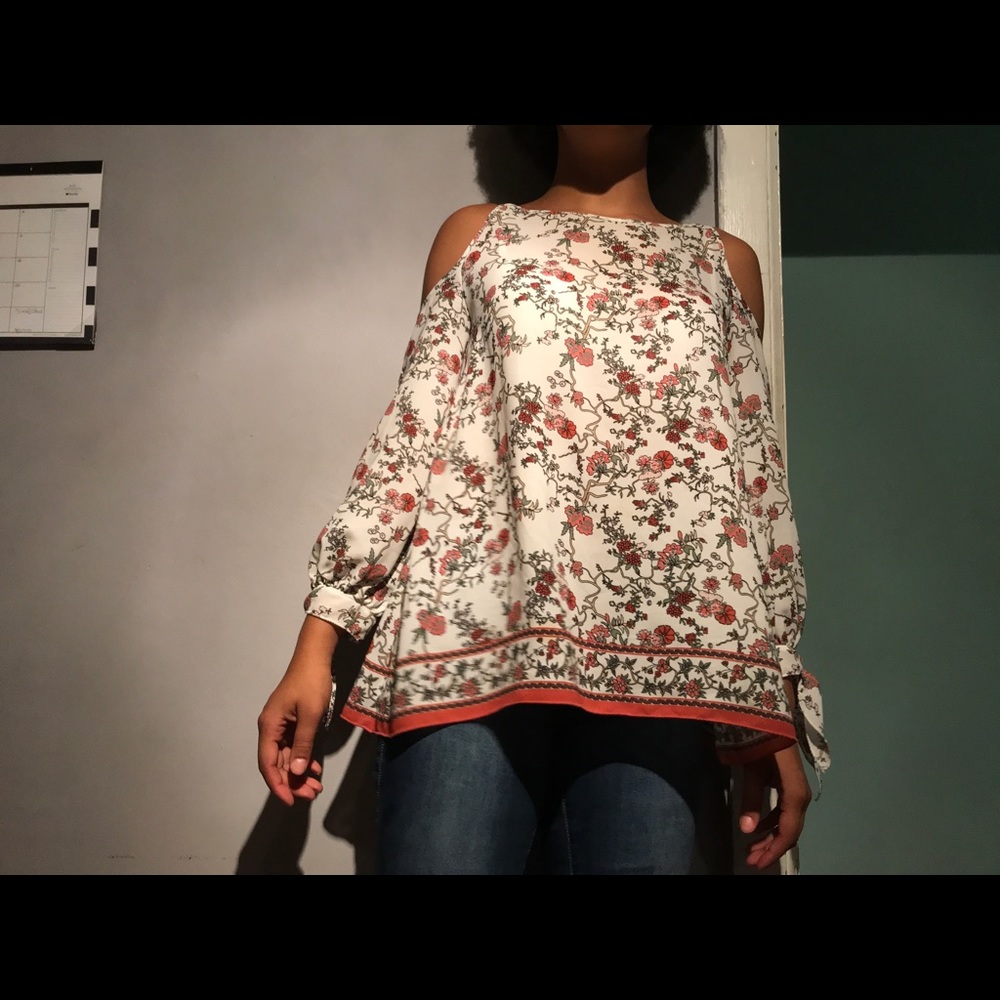 Floral, Cold-Shoulder Tunic